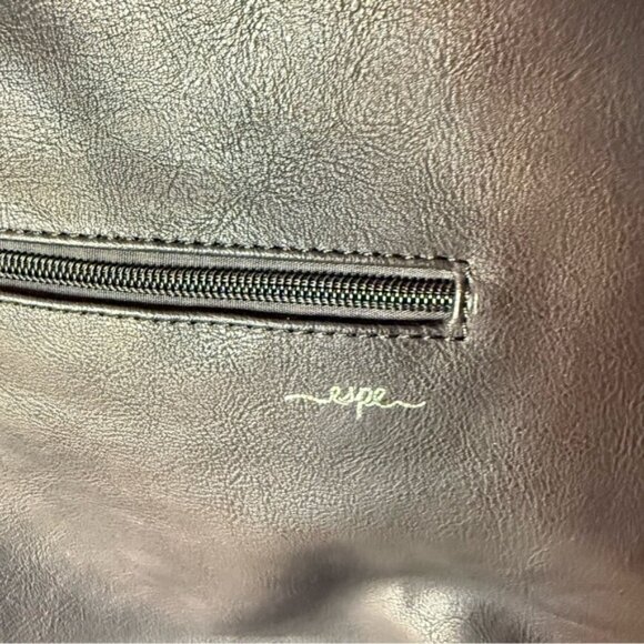 ESPE Blue Crystal Vegan Leather Shoulder Bag Red Rose Zipper Closure - Picture 7 of 9